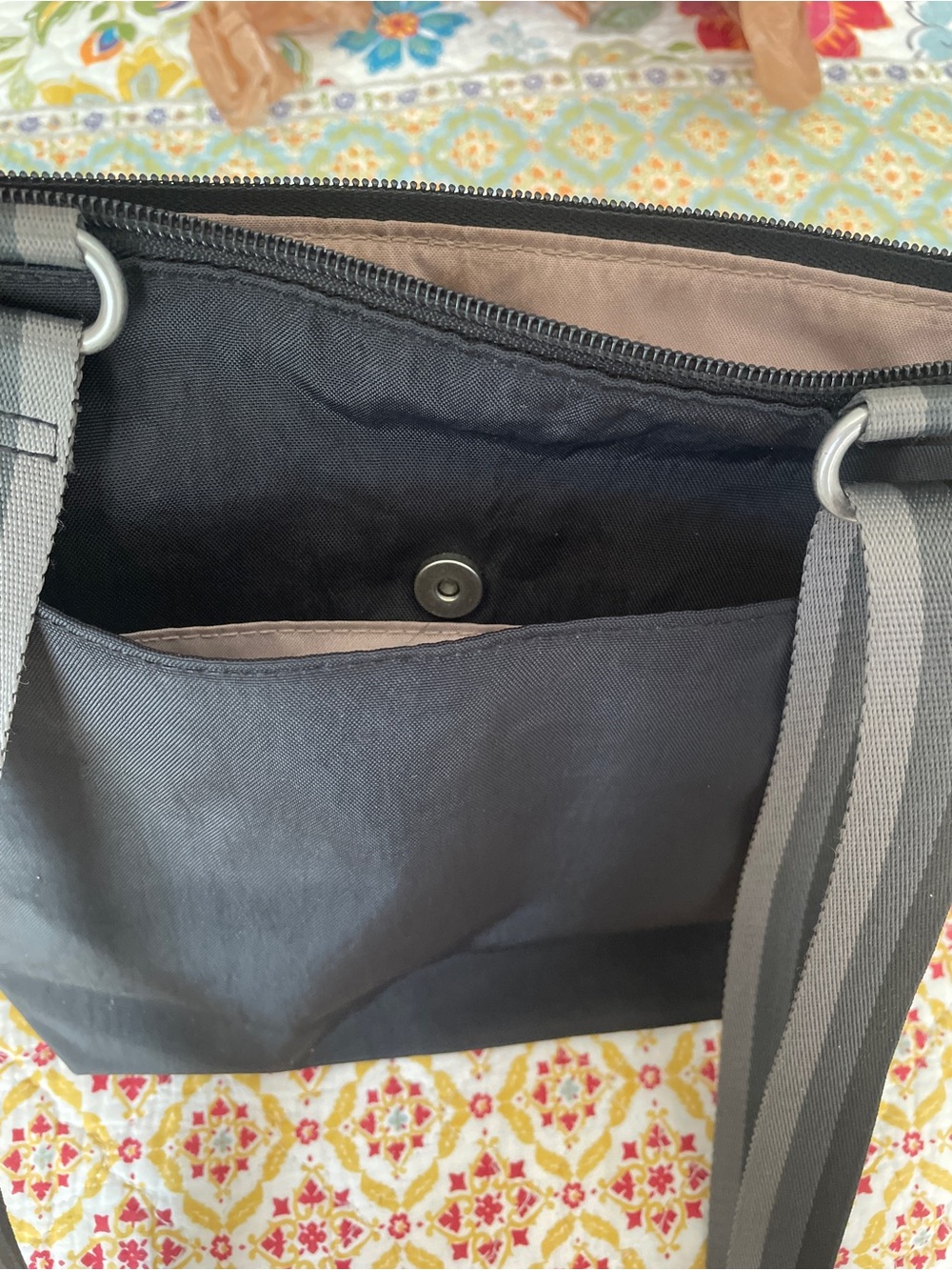 Baggallini Black Crossbody with Stripe Adjustable Strap - Picture 5 of 17
